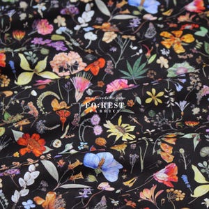Liberty of London (Tessuto di cotone Tana Lawn) - FLORAL EVE Nero - 50 cm