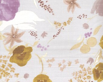 Nani Iro double gauze rakuen fabric flower light purple fabric - 50cm