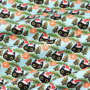 cotton - Cats Head X&#39;ams chrismas fabric - 50cm