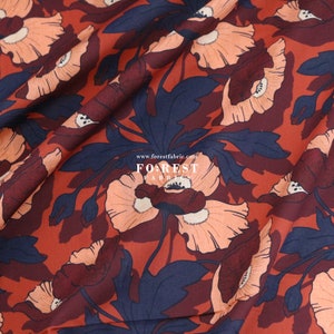 Liberty of London (Cotton Tana Lawn Fabric) - Butterfield Poppy Brown - 50cm SPL23
