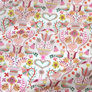 Liberty of London (Tana Lawn Cotton Fabric) - LOVE BIRDS Pink - 50cm
