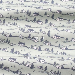 Liberty Quilting - Lasenby Baumwolle - Postkarte aus den Highlands (Coastal Cottages A) Stoff - 50 cm