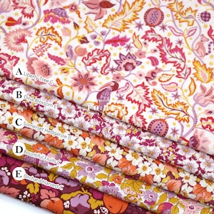 Liberty Quilting - Lasenby Cotton - Liberty Tree of Life collection Orange 2 fabric - 50cm