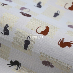 Gold Brocade - Cats Paw Japanese style KINRAN fabric - 25cm