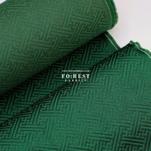 Gold brocade  - Traditional solid color Japanese style KINRAN fabric GREEN - 25cm