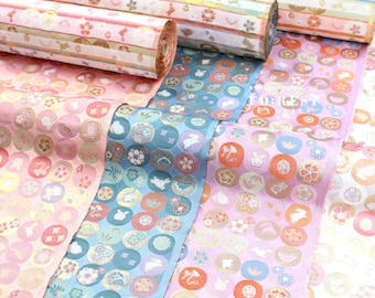 Gold Brocade - Sakura Rabbit Moon Japanese Style KINRAN Fabric