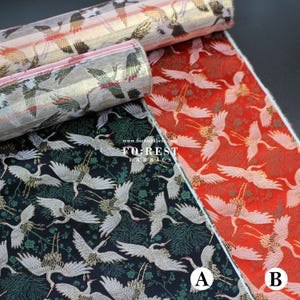 Gold Brocade - Crane Pine Japanese style KINRAN fabric - 25cm