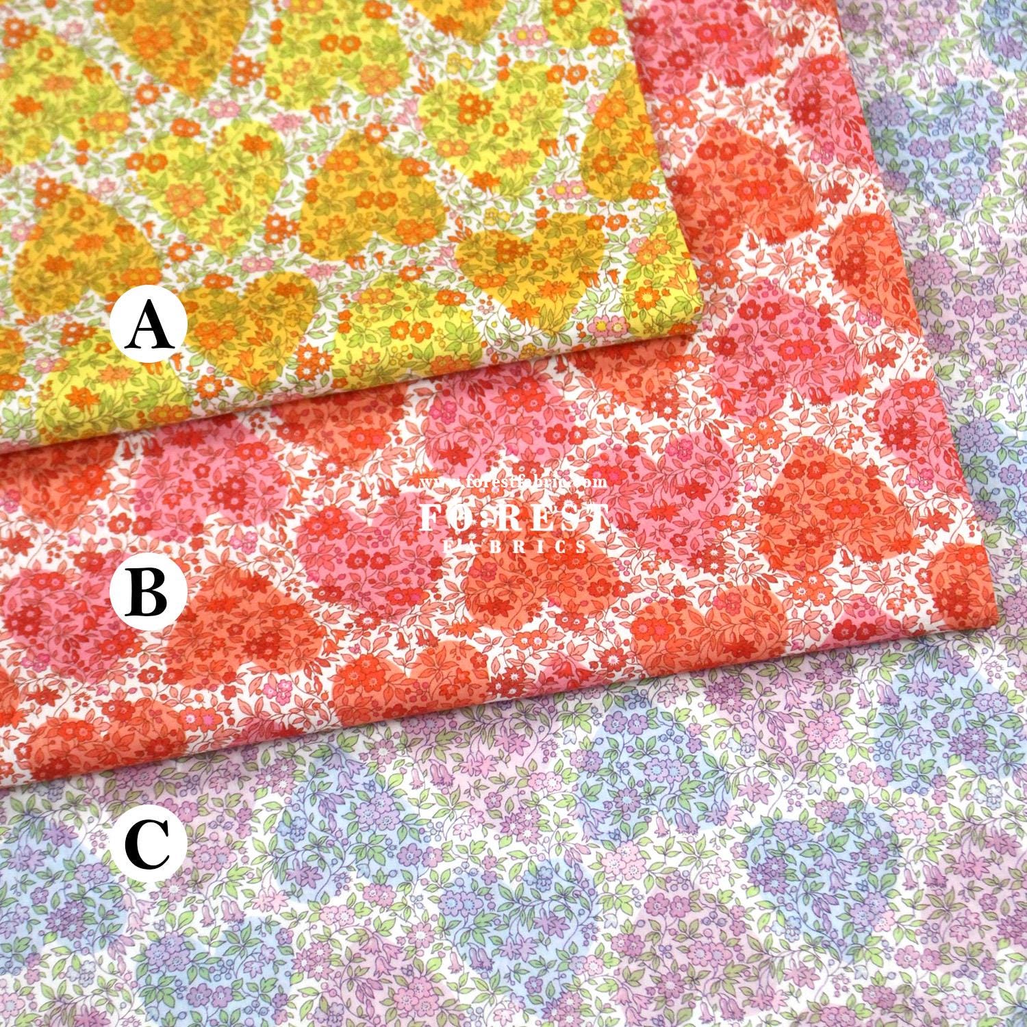 Liberty of London (cotton Tana Lawn Fabric) - Chamomile Hearts