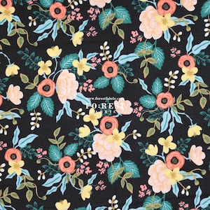 Cotton - Rifle Paper Co Cotton and steel fabric - Primavera Birch Black - 50cm