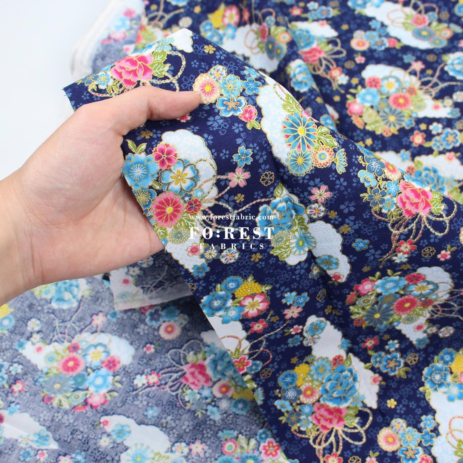 Cotton Decorative Sakura Cloud Flowers Japanese Style With