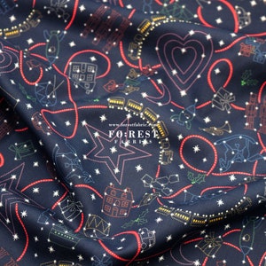 Liberty of London (Tessuto di cotone Tana Lawn) - Gift Express Natale blu navy - 50 cm