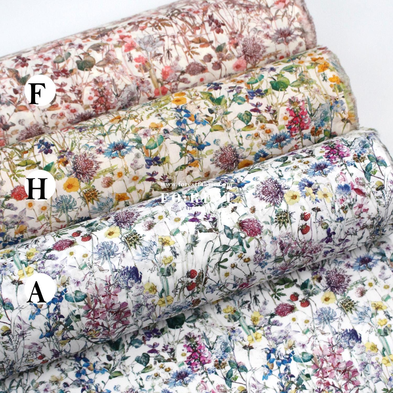 Coupon Tissu Liberty Petites Fleurs Bleues – Dimensions 57 X 70 Cm, 100% Coton Fin, Neuf