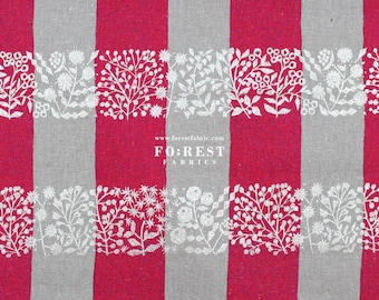 Echino - cotton linen - lattice Japanese Fabric Colourful A - 50cm
