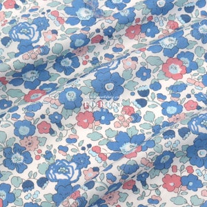 Liberty of London (Tana Lawn Cotton Fabric) - Betsy Ann BLUEPINK - 50cm