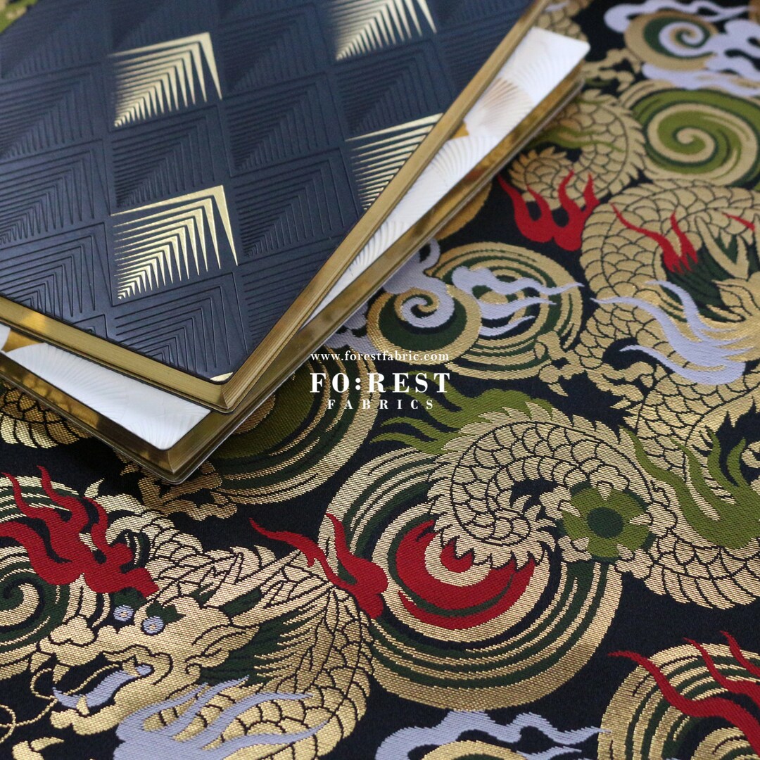 Gold Brocade (Kinran)  Fabric - Ivy main image 1