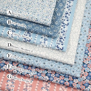 Liberty Quilting - Lasenby Cotton - Denim Florals collection 2 fabric - 50cm