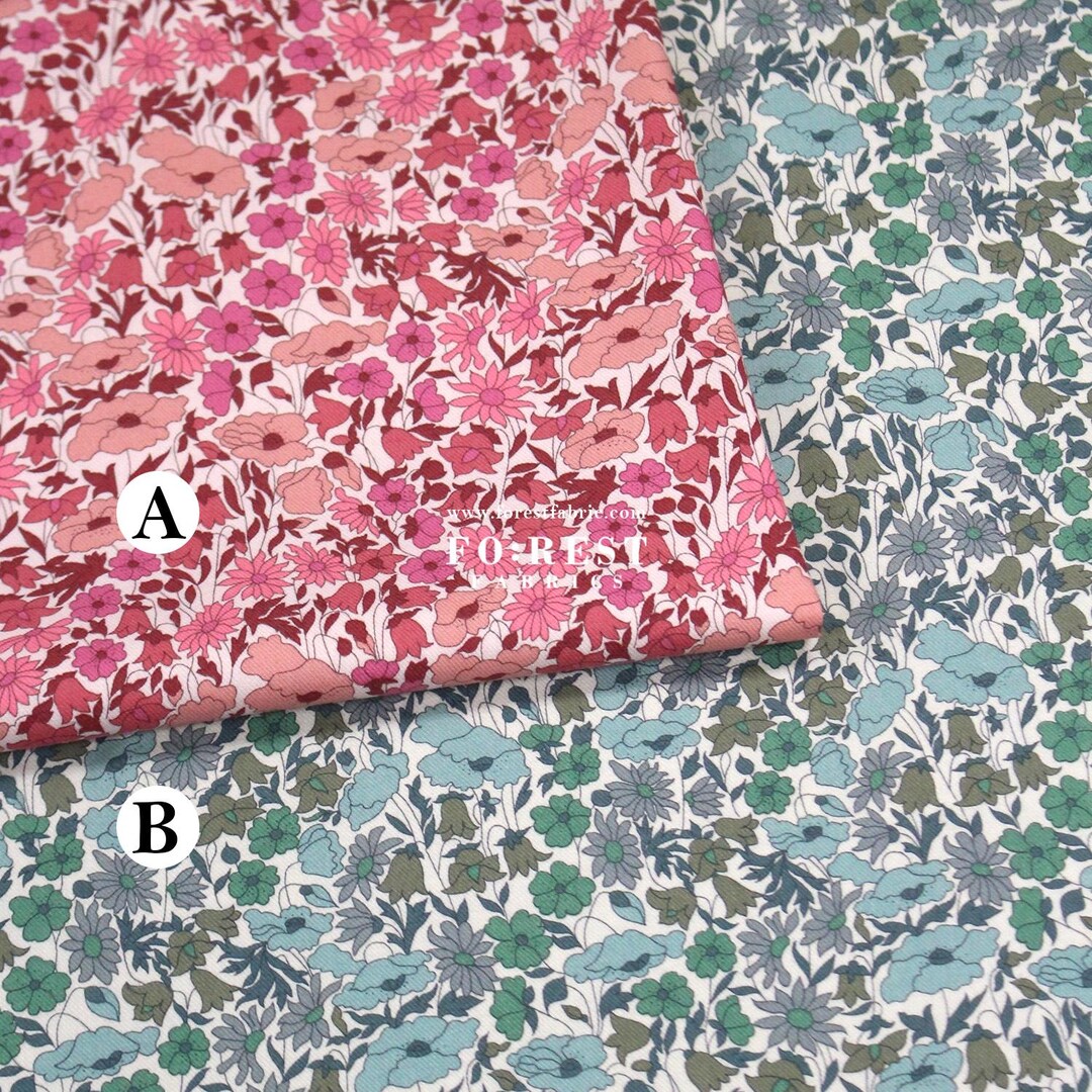 Liberty of London (lantana Fabric) - Poppy and Daisy Flower Cotton Wool ...
