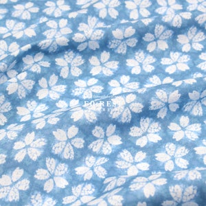 cotton - sakura traditional Japanese style print fabric LightBlue- 50cm