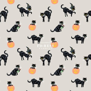 Cotton - Rifle Paper Co Cotton and steel fabric - Black Cat Gray Metallic - 50cm