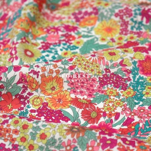 Liberty of London (Cotton Tana Lawn Fabric) - Margaret Annie Flower RED - 50cm
