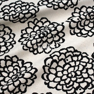 cotton - Peony Flower kobayashi Japanese fabric Black - 50cm