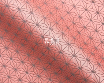 Gold Brocade - Traditional Asanoha hemp leaf pattern Japanese style KINRAN Anime fabric DARK PINK - 25cm