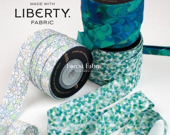 Liberty Tana Lawn 22mm Single Fold Bias Binding Tape - Green