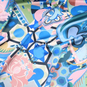 Liberty of London (Silk Satin Fabric) - Studio Bohemia Flower - 50cm
