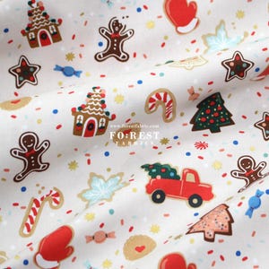 Cotton - Rifle Paper Co Cotton and steel fabric - Holiday Classics - Christmas Cookies Cream Metallic Fabric - 50cm