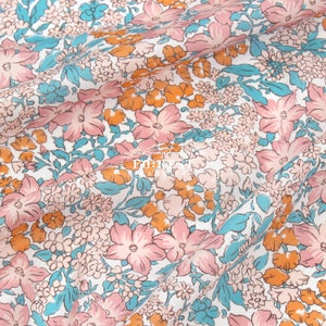 Liberty of London (Organic Tana Lawn Fabric) - Lulworth coveFlower PINK - 50cm
