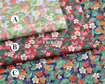 Liberty of London (Cotton Tana Lawn Fabric) - Enamoured Love Strawberry Dream - 50cm