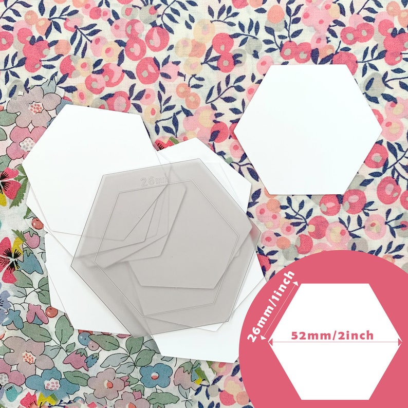 100Pieces 26mm Hexagon Paper templates for English Paper Piecing 0.1inch