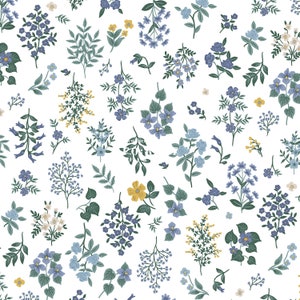 Cotton and steel - cotton - Strawberry Fields Hawthorne Rifle Paper Co fabric Periwinkle - 50cm