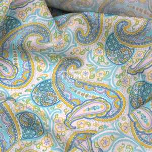 Liberty of London (Organic Tana Lawn Fabric) - Pasha&#39;s Paisley Flower BLUE - 50cm
