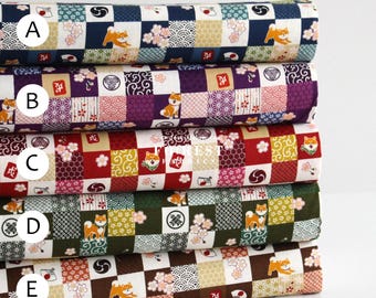 cotton - shiba inu dogs Blessing Omamori fabric - 50cm SPL23