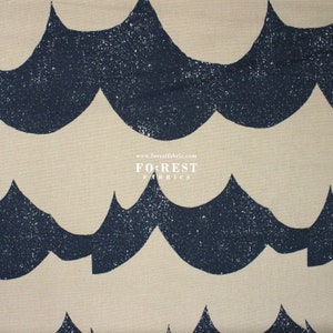 Echino - No.9.5 Canvas - Wave Fabric KhakiBlack- 50cm