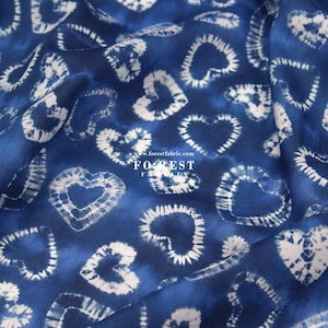 Liberty of London (Cotton Tana Lawn Fabric) - The Dye Hearts navy - 50cm