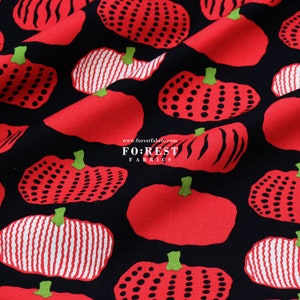 Canvas - Pumpkin Flower kobayashi Japanese fabric Black - 50cm