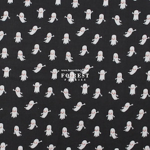 Cotton - Rifle Paper Co Cotton and steel fabric - Ghosts Halloween Black - 50cm