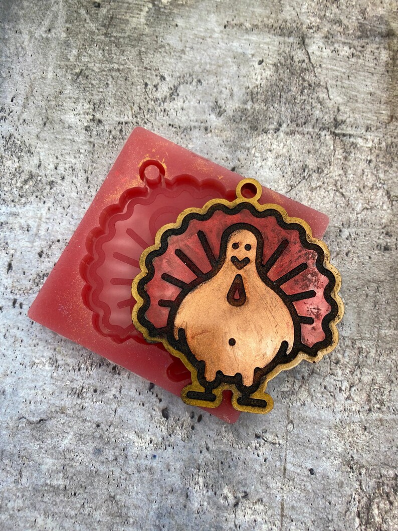 Thanksgiving Turkey Keychain Silicone Mold for Resin Etsy