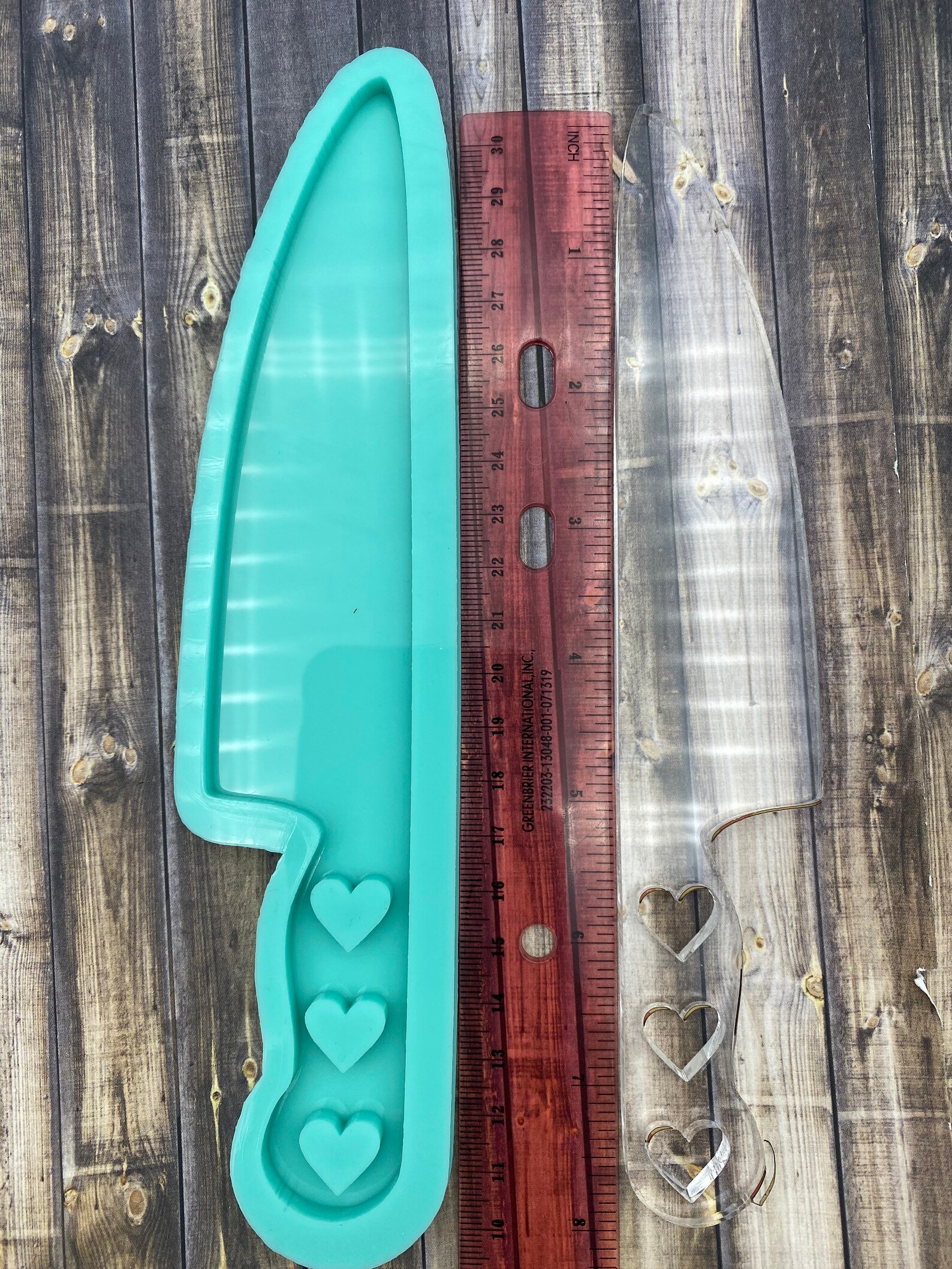Silicone Knife Mold With Hearts in the Handle Etsy