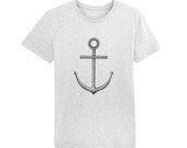 T-shirt Ancre / Coton bio / Encre Bio / Réalisé en France / Idée Cadeau Original / Bateau et Mer