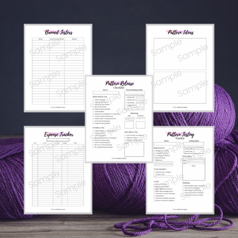 Printable Crochet Knit Pattern Design Planner Tracker Etsy