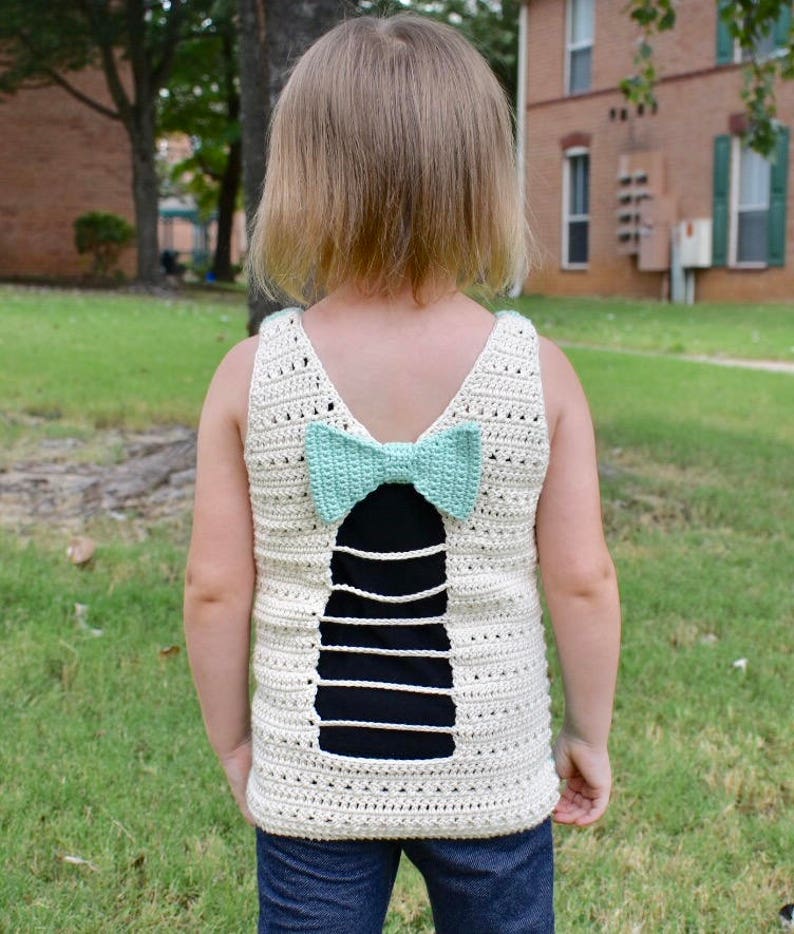 Mommy and Me Tank Top Peek-A-Bow Tank Top Crochet Pattern