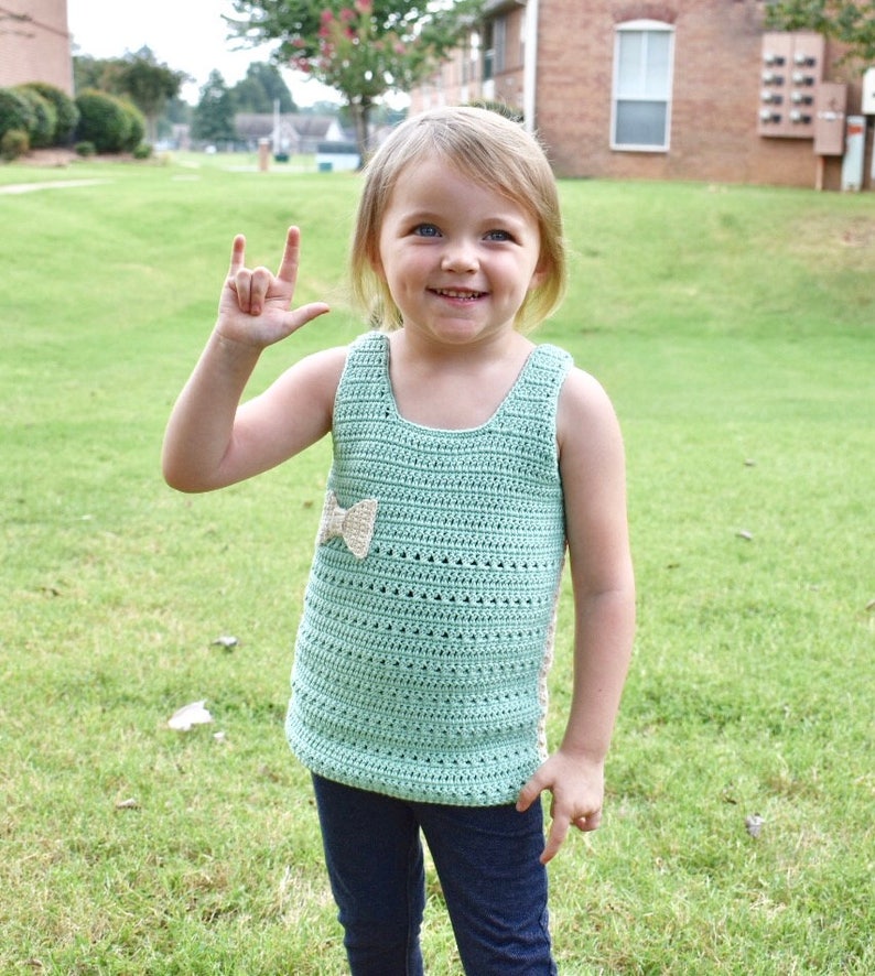 Peek-A-Bow Tank Top Crochet Pattern Mommy and Me Tank Top | Etsy