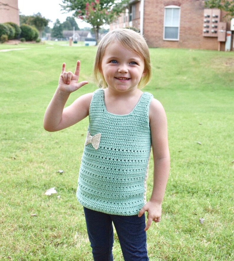 Mommy and Me Tank Top Peek-A-Bow Tank Top Crochet Pattern