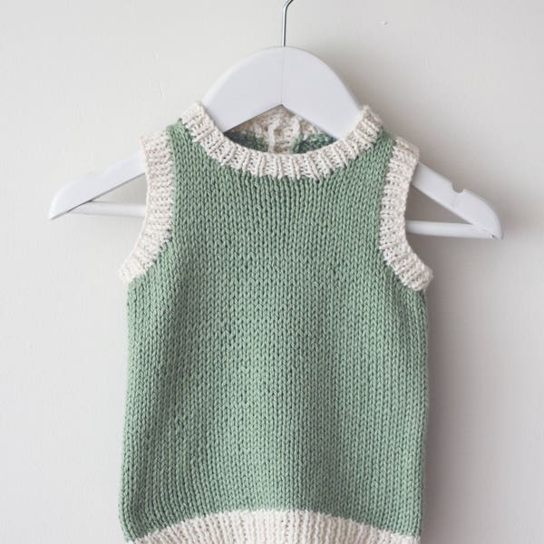 Baby Pullover Strickmuster - Lenny Strickweste PDF Strickanleitung - Instant Download - englische Sprache