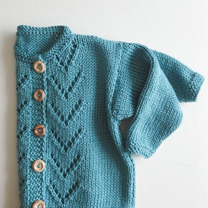 Lacey Knitted Baby Cardigan - Knitting Pattern for Baby and Kids - PDF Instant Download - English Language