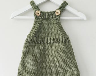 Baby Playsuit Knitting Pattern - Pip Knitted Romper PDF Knitting Pattern - Instant Download - Easy Knitting Pattern - English Language