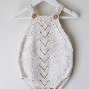 Baby Romper Knitting Pattern PDF Lacey Romper Beginners Instant Download Vintage Style English Language image 3